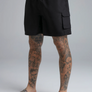 SikSilk - Black Cargo Swim Shorts